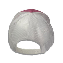 Load image into Gallery viewer, Seagrass Clothing Co. Pink on White Trucker Hat with White Logo Back View
