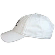 Load image into Gallery viewer, Seagrass Clothing Co. White Chino Dad Hat with Black Logo Side View
